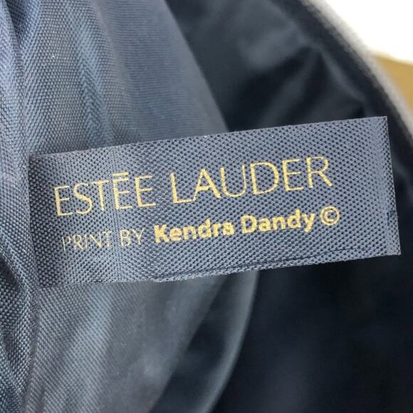 Estee Lauder Navy Blue Lipstick Kendra Dandy Zipper Make-Up Cosmetic Travel Bag - Picture 2 of 12